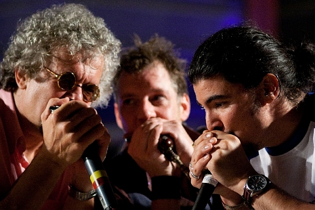 Sławek Wierzcholski, Giles King i Marcos Coll na finał Harmonica Bridge Toruń 2011