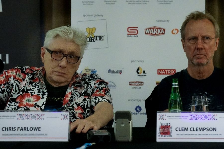 Chris Farlowe i Clem Clempson podczas konferencji prasowej w trakcie Suwałki Blues Festival 2015